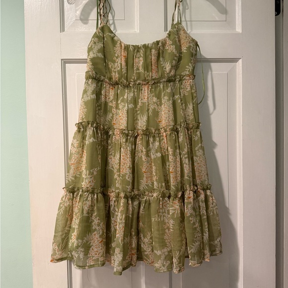 Floral Green Kids Dress - Picture 1 of 5